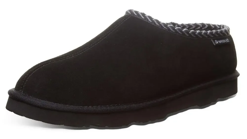 BEARPAW MEN'S BEAU SLIPPER, BLACK, 8.5 M